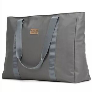 BADGLEY MISCHKA Nylon Travel Tote Weekender Bag in Grey travel bag luggage bag